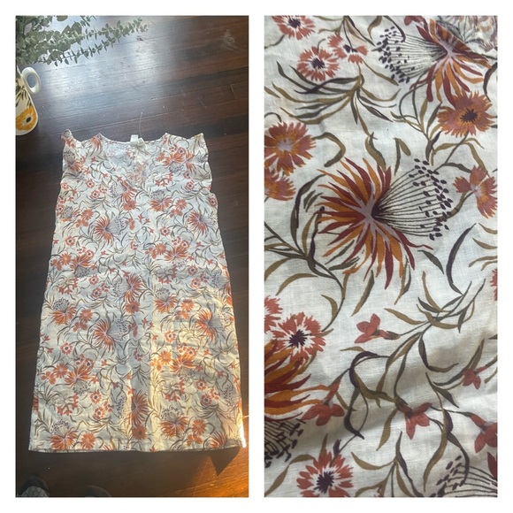 Joie linen floral sack dress ruffle sleeve small - Picture 7 of 7